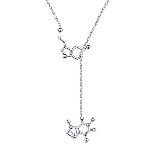 Collar de Plata de Ley 925 con Diseño de serotonina