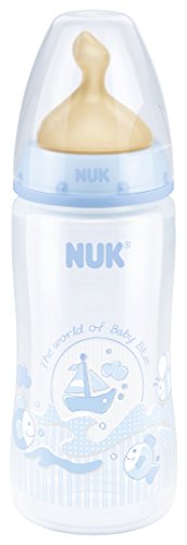 Nuk 10741605 Rose & Blue Feeding Bottle PP, Latex Teat (Navy, 0-6 Months, 300 ml