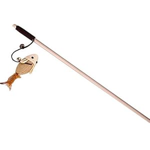 Kentop Gato Angel con Campana Angel Parte Angel para Gatos Gato Juguete Inter Activo Juguete con Plumas Ratón 40 x 0,9 cm