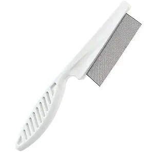 PSK PET MART Amazing Stainless Metal Flea Comb for Pets Grooming Comfortable to Use Dogs, Cats, Rabbit Fur Detangling Tool Flea and Tick Prevention for Animal (Greep Hnadle Comb)