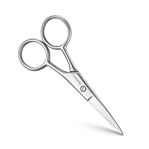 Saxhorn Beard & Moustache Scissors – Facial Hair Scissors – Forged & Chrome Plated Stainless Steel