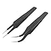 2 X Nail Art Watch Craft Curved Straight Tweezers Tool Tips Tweezers