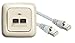 Price comparison product image Busch Jäger Complete Set/2er Network Box - 2-fach Uae Socket Cat.6A Uae 0218/12-101 +2 Meters Brands Patch Cable 6a +Frame + Cover Duro 2000 Cream White