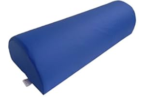 ZEN MASSAGE WARE Zen — Rouleau Trois-Quarts pour Tables de Massage et de thérapie 60×23×16cm — Coussin Table de Massage pour la Nuque et Les Genoux — Rouleau pour Les Genoux Semi-Circulaire en Similicuir PU Bleu