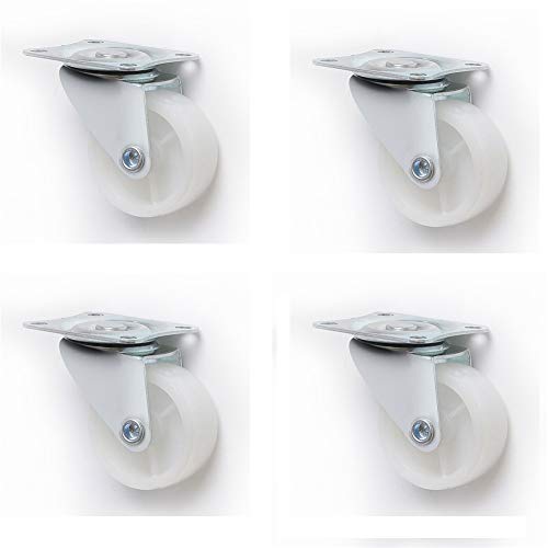 Preisvergleich Produktbild QINAIDI 4er-Pack Kunststoffrad, bodenschonende Ersatzrollen für Stühle, Rechteck-Lenkrolle mit Fester Platte,1.5inch