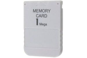 RETROGAME 1 MB Memory Card para Sony Playstation 1 Un accesorio para el salvamento de juegos PS1 para sistemas de juegos clásicosard de 1MB para Sony PS1 Compatible con Cualquier Juego de Playstation One Blanco