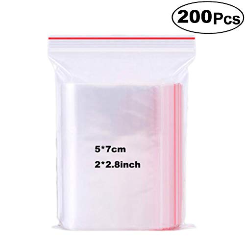 Bolsas de plástico resellables/bolsa sellada/bolsa de almacenamiento/Bolsas Zip Food Bag/Self-styled Mouth comida Mano con Cremallera/se aplican a diversos artículos del hogar(5 * 7cm)200pcs