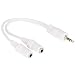 BuyBox™ 3.5mm Stereo Jack Y Splitter Cable Male to 2 x Female (White) RS.149.00