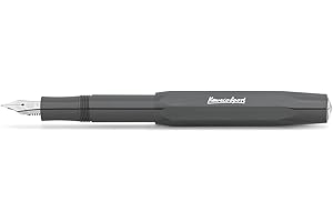 Kaweco Skyline Sport Stylo plume de luxe de qualité supérieure pour cartouches d'encre avec ressort en acier de qualité supérieure I Stylo-plume sport 13,5 cm Gris Largeur de plume F (fin)