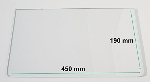 Khlschrank Einlegeboden / Glasplatte / Gemsefach  Klarglas 4 mm dick - mit 2 Rundecken  450 mm x 190 mm - Direkt vom Glasereifachbetrieb!!!