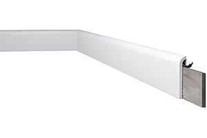 Moldura de cobertura NMC CF1 WALLSTYL Noel Marquet Moldura decorativa Zócalo Perfil de estuco diseño moderno blanco 2 m