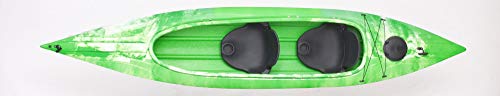 Kaitts Zweierkajak Grampus I Einerkajak mit offener Luke Angelkajak Einsteigerkajak, Farbe:Grün-Weiß-Marmoriert