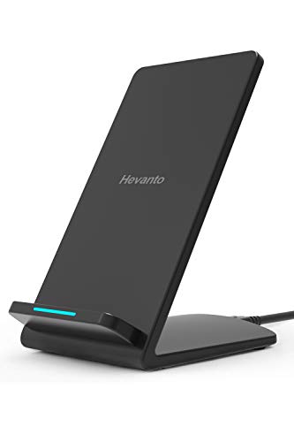 Hevanto Cargador Rápido Inalámbrico, 7.5W Carga Inalambrica para iPhone 11/11 Pro/11 Pro MAX/XS MAX/XR/XS/X/8Plus/8, 10W Cargador Inducción para Galaxy S10/S9/S9+/S9+/Note 10 (NO Adaptador)
