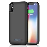 Kilponen Coque Batterie pour iPhone X XS 10, [6500mAh] Rechargeable Chargeur Batterie Externe Mince Power Bank Portable Étui Batterie Chargeur Cas Protection pour Apple iPhone X XS 10