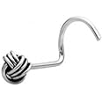 NEMICHAND JEWELS 925 sterling Silver Trendy Antique oxidised nose pin for womens and Girls (1.5mm approx)