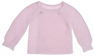 MLT Brassière Bébé 4 Boutons en Tricot, 3 Mois (Rose Layette)