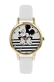 Mickey Mouse Damen Analog Quarz Uhr mit Leder Armband MK5092