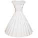 Produktbild iHAIPI - Damen Audrey Hepburn 50s Retro Vintage Bubble Skirt Rockabilly Swing Evening Kleider Weiß / Schwarz (03. EU 38 (Herstellergröße:M), Weiß)