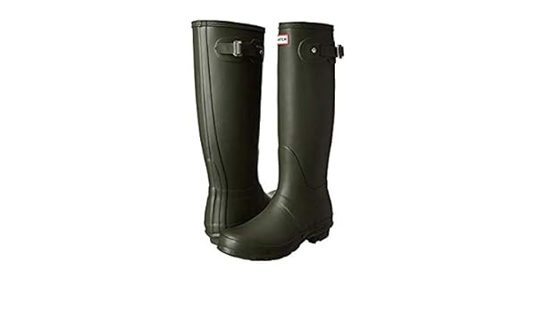 black matte hunter rain boots size 8