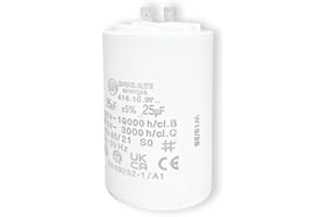 ROXOLID Condensateur spécial Kärcher - Nettoyeur Hautre Pression - 425V/450V/475V - Condensateur de Démarrage/Permanent avec Cosses 6,4mm - Très Haute Qualité et d'Origine (25 µF)