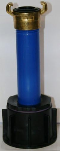 AME90R100 outlet connection with plastic pipe DN32, 100mm ET 1” + GEKA brass fixed coupling, IBC containers, accessories, garden, vats, rainwater tanks, adapters, fitting, cans, cistern, ton