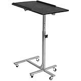 Bakaji 2829373 - Tavolino Porta PC/Notebook/Laptop, con Rotelle, Nero, Altezza Regolabile 60 x 40 x 70/90cm
