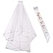 Produktbild WOWOSS 2 Stück Weiß Hochzeitsschleier Set für Junggesellenabschied und eine weiße Schärpe, Brautschleier mit Kamm, Deko Accessoires für Party,Hochzeitsaccessoires