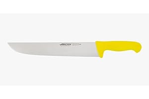 Arcos Serie 2900 - Coltello Scannare Coltello Macellaio Coltello Bistecca - Lama Acciaio Inossidabile Nitrum 300 mm - Manico Polipropilene Colore Giallo