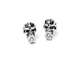 Tamaño: 15 mm x 09 mm Bac115 - AGATHE Creation - Pendientes en acero inoxidable - de calavera - trabajo muy soigné, beaucoup de details