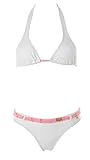 JETTE Swimwear Damen Triangel Bikini Gürtel Weiß 32 Cup A/B