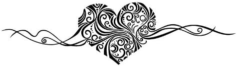 Topro Black Large Romantic Love Heart Vines Wall Art Stickers Decal for Hom...