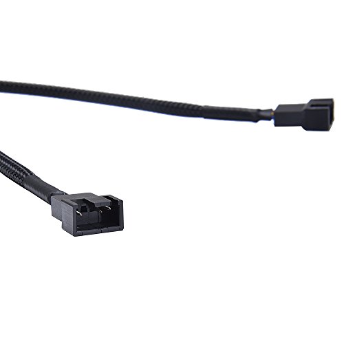 eBoot Computer Lüfterkabel PWM Adapter 1 bis 2 Converter, 2 Stück, Schwarz - 6