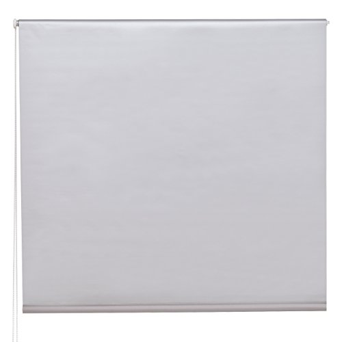Costway Verdunkelungsrollo Fensterrollo Klemmrollo Thermorollo Seitenzugrollo Klemmfix-Rollo ohne Bohren 55x150cm Farbwahl lichtundurchlässig (Grau) - 4