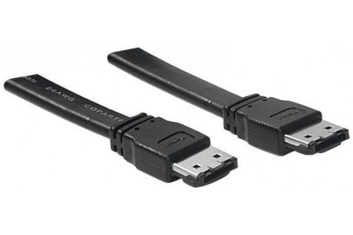 Cabling ® eSATA-Kabel, abgeschirmt, 2 x eSATA-Anschluss Typ I für SATA Festplatten extern)-Länge: 90 cm, 0.9 m. - 2