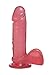 Price comparison product image Doc Johnson Crystal Jellies 6 Inch Ballsy Penis With Suction Cup Pink