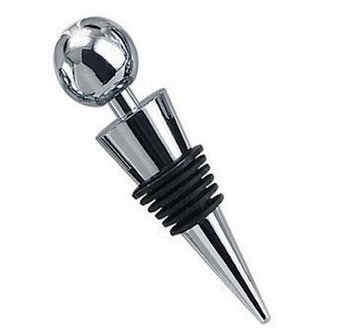 Preisvergleich Produktbild LIKECAR 2 Stück Silber kugelförmig Weinstopper Edelstahl Weinverschluss / Flaschenverschluss für Weine Zink-Legierung Silikon Bar Werkzeuge 10cm