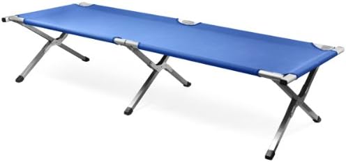Checknow Heavy Duty Super Light Folding Camp Camping Caravan Guest Bed Aluminium Bed (Blue)