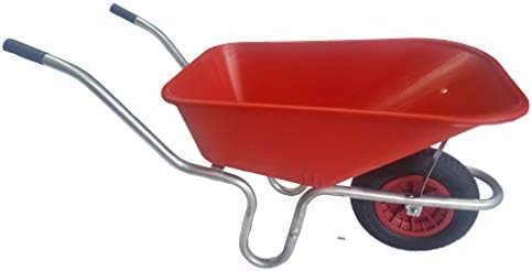 KetoPlastics 110 Litre Large RED Plastic Wheelbarrow with Pneumatic Wheel