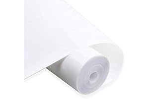 LKTINGOV HTV Iron on Vinyl 12inch x10 Feet Roll for Cricut and Silhouette Easy to Cut & Weed Iron on Heat Transfer Vinyl DIY Heat Press Design for T-Shirts White (White)