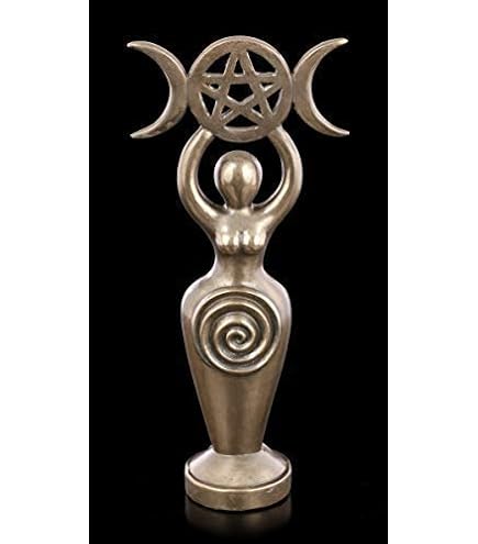 Nemesis Now Statuette Triple Déesse Wicca - Bronze - 25cm - Symbolique Lunaire 3 Singes De La Sagesse Statue