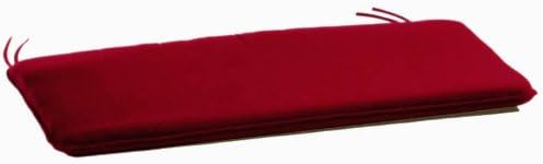 2 chair cushions – for rectangular benches and bench seats with 2 non-slip laces - 50% cotton, 50% polyester in different colours and measurements - made to order, red, 30x60