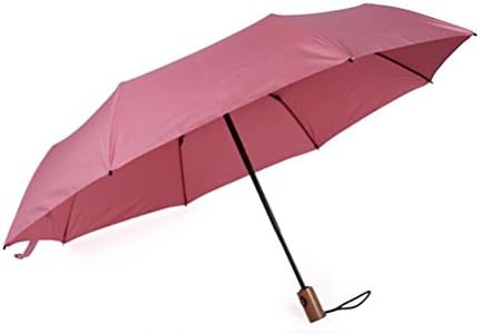 TYSlpl,Art style, plain, creative, three fold, wooden handle, automatic, sunny umbrella, simple, ultra-light, men and women, umbrella,Hit cloth,110cm*97cm*54cm
