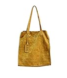 damen tasche wildleder grau Hauptfach mit Magnetverschluss