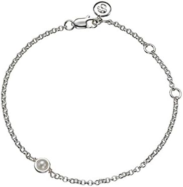 Sterling Silver June Birthstone Adjustable Pearl Bracelet for Girl's