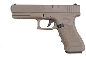 2EAGLE Airsoft-Pistolet CM030 AEP électrique-Semi-Auto/Automatique(Mode rafales)-Couleur désert-Plastique et métal-Puissance 0.5 Joule, 21,5 cm