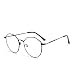 Produktbild Brille Retro mit Fensterglas - Damen Herren Brillenfassung Metall Frame Transparente Linsen Brille für Lesen/Arbeiten/Unterhaltung