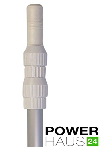 POWERHAUS24® - Alu-Teleskopstange - 3 teilig - verstellbar von 120cm bis 360cm - Ø 3,0cm