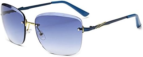 BVAGSS Vintage Rimless Sunglasses Women Gradient Fashion Ladies Sun Glasses Female (No Frame With Blue Gradient Lens)