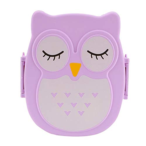 Preisvergleich Produktbild AchidistviQ Student Children Owl Einschichtiger Frischhaltedose Bento-Kasten-Brotdose Süße Kinder Lunchbox Eule Brotdose Purple