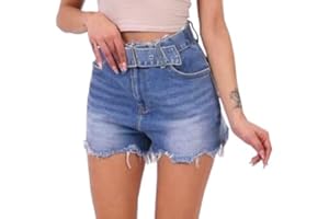 Laphilo Pantaloncini Shorts Corti Jeans Donna con Decorazioni, Graffi e Strappi; Articolo & Stili Vari (cod. V851, 835, 090, 140)